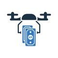 Commerce, trade, flying drone icon. Simple editable vector illustration