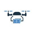 Commerce, trade, flying drone icon. Simple editable vector illustration