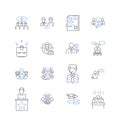 Commercial activity line icons collection. Business, Commerce, Transactions, Trade, Industry, Economics, Finance vector