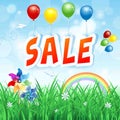 Commercial advertising on spring background Royalty Free Stock Photo