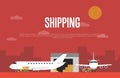 Commercial air shipping service banner Royalty Free Stock Photo