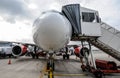 Commercial aircraft standing at the airport Royalty Free Stock Photo