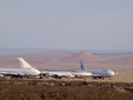 Commercial airliners planes parked in the Desert