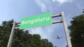 Commercial airplane arriving to Bengaluru, India. 3D rendering