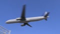 Commercial airplane arriving to Brasilia airport. Travelling to Brazil conceptual 4K animation