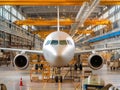 Commercial Airplane in Hangar for Maintenance Royalty Free Stock Photo