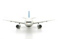 Commercial Airplane isolated on white background. 3D render. Front view