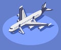 Commercial airplane isometric color vector illustration