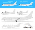 Commercial airplane and private jets