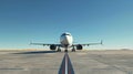 Commercial airplane on the runway during a sunny day Royalty Free Stock Photo
