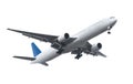 Commercial airplane on white background with clipping path