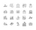 Commercial banking line icons, signs, vector set, outline illustration concept Royalty Free Stock Photo