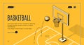 Commercial basketball court vector landing page Royalty Free Stock Photo