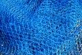 Commercial blue color fishing nets background. Top view Royalty Free Stock Photo