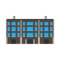 Commercial building business office cityscape structure city vector icon. Downtown exterior architecture corporate