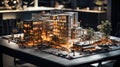 Commercial building complex miniature model