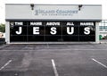 Commercial building with Jesus sign in Lihue, Kauai, Hawaii.