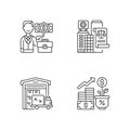 Commercial business linear icons set