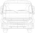 Commercial cargo van vector. Isolated Wire-frame Truck freight. Wire-frame line isolated. Vector rendering of 3d