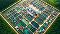 a commercial catching hatchery field aerial ponds breeding fishery fishing lake pond aquafarm lakes net cages pool cultivation