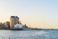 Commercial cement carrier at Port Adelaide docks Royalty Free Stock Photo