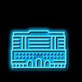 commercial center neon glow icon illustration