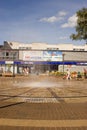 Commercial centre and public fountain.