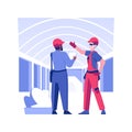 Commercial construction walk-through isolated concept vector illustration. Royalty Free Stock Photo