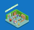 Commercial Consumers Isometric Composition