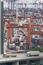 Commercial container port Royalty Free Stock Photo