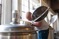 Commercial Craft Beer Making at Brewery Royalty Free Stock Photo