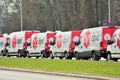 Commercial delivery vans in row. DPD company. Royalty Free Stock Photo