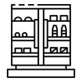 Commercial drink freezer icon, outline style
