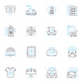 Commercial enterprise linear icons set. Profits, Investment, Innovation, Customers, Sales, Expansion, Marketing line