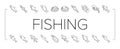 Commercial Fishing Aquaculture Icons Set Vector .