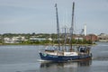 Commercial fishing boat Blue Stream, hailing port Newport News, Virginia, passing Palmer Island