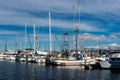 Commercial fishing boat docked at Fisherman`s Terminal in Seattle Washington