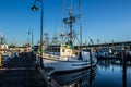 Commercial fishing boat docked at Fisherman`s Terminal in Seattle Washington