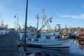 Commercial fishing boat docked at Fisherman`s Terminal in Seattle Washington