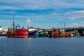 Commercial fishing boat docked at Fisherman`s Terminal in Seattle Washington