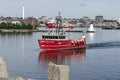 Commercial fishing boat Liberty approaching hurricane barrier