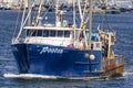 Commercial fishing boat Pontos crossing New Bedford inner harbor