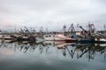 Commercial fishing boats at dawn