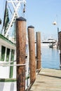 Commercial fishing boats at the ocean marina docks Royalty Free Stock Photo