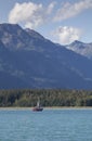 Commercial fishing near Glacier Point. Royalty Free Stock Photo