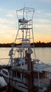 Commercial Fishing Vessel Moored For Repairs At Sunset Royalty Free Stock Photo