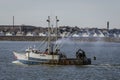 Commercial fishing vessel Silver Sea leaving New Bedford