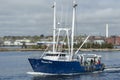 Commercial fishing vessel Virginia Dare leaving New Bedford