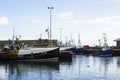 Trawlers in the small harbour in the Ards Peninsula village of Portavogie in County Down, Northern Ireland