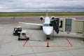 Commercial flight preparing to board Royalty Free Stock Photo